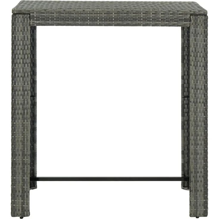 vidaXL 5-tlg. Gartenbar-Set mit Kissen Poly Rattan Grau 3064782 – Bild 11