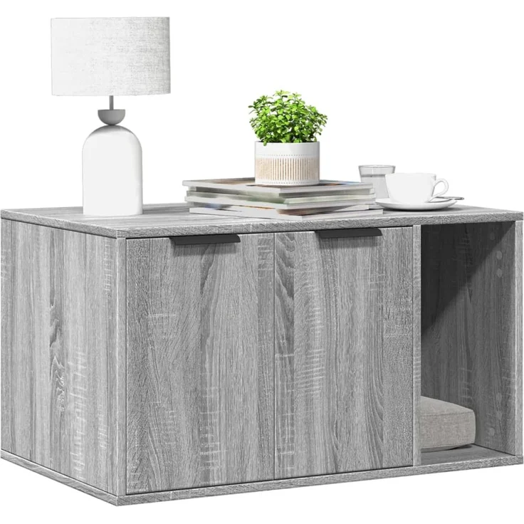 vidaXL Katzenklo Grau Sonoma 80x50x45 cm Holzwerkstoff 857738 – Bild 1