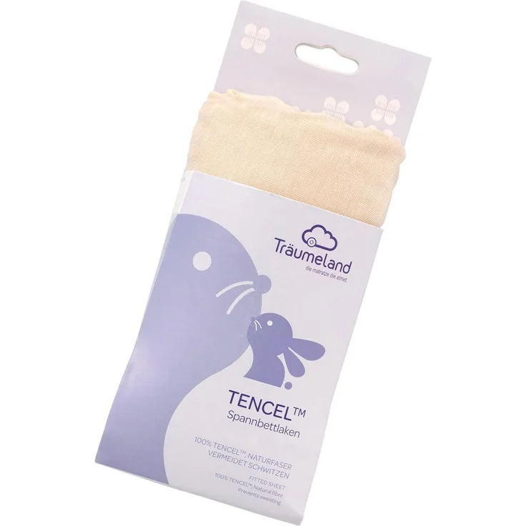 Träumeland Set Matratze Polarstern 70x140 + 2 Spannbetttücher Tencel beige – Bild 2