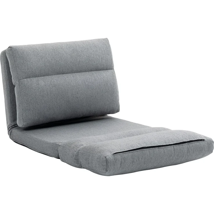 MELAYR, Sitzsack mit Bettfunktion, neigbare Lehne, klappbar, bis 120kg, 70 x 72 x 56 cm, Grau – Bild 2