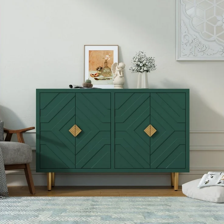 HOLTICO Sideboard Schrank für Wohnzimmer, Küche, Schlafzimmer (1 St), Kommode mit 4 Türen, Küchenschrank, Aufbewahrungsschrank – Bild 3