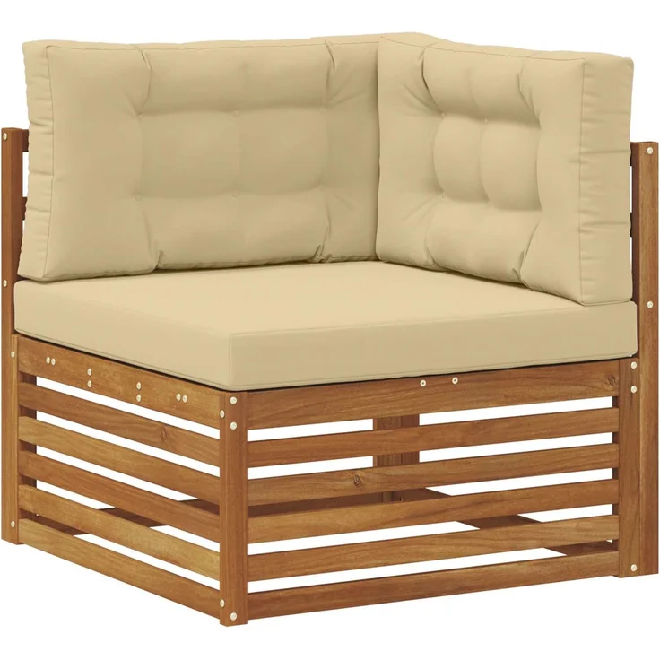 vidaXL Outdoor Ecksofa Massivholz Akazie Natur 900571 – Bild 2
