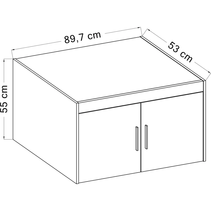 AX LIVING Schrankaufsatz Storicos 2T Eiche Sonoma 89,7x55x53 cm Modern – Bild 2