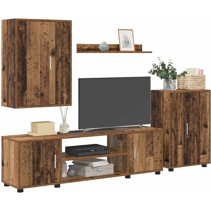 vidaXL TV-Schrankset 140 x 40 x 33 cm Altholz 3397902 – Bild 3