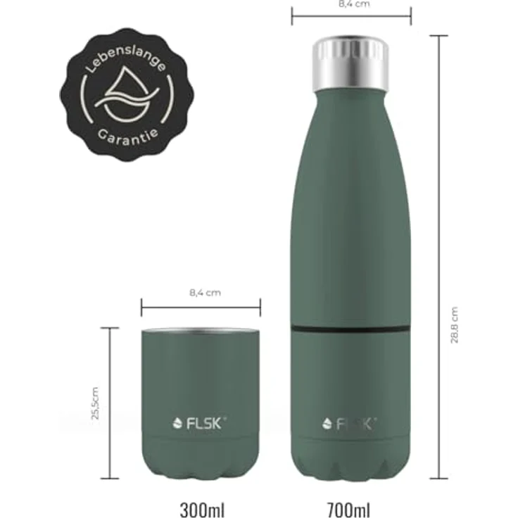 FLSK Explorer Ridge Green Trinkflasche mit Trinkbecher 700 ml – Bild 5
