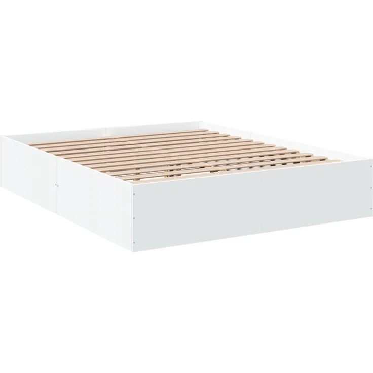 vidaXL Bettgestell Weiß 150x200 cm Holzwerkstoff 3281007 – Bild 3