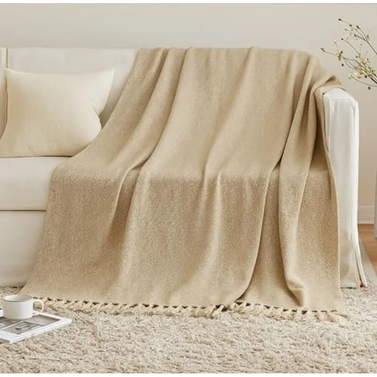 Marrakesch Orient & Mediterran Interior Tagesdecke Calix Tagesdecke Decke Beige 125x150 aus Baumwolle, Boho Modern Deko – Bild 2