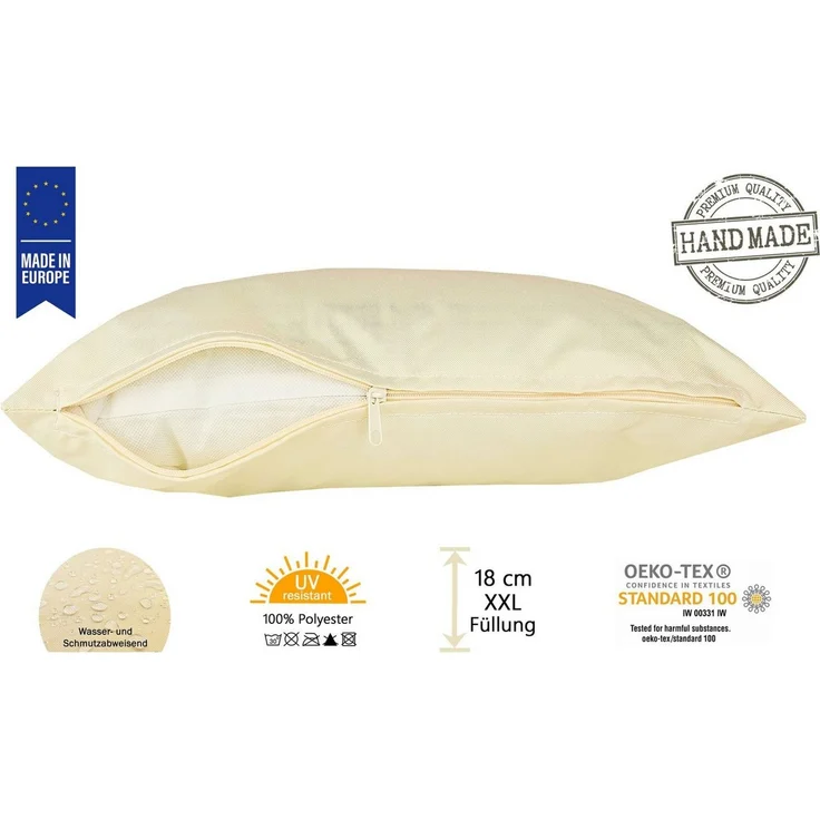 JACK Dekokissen 45x45 cm Outdoor Lounge Kissen inkl. XXL Füllung, starke Füllung, strapazierfähig, wasserabweisend, In- und Outdoor – Bild 3