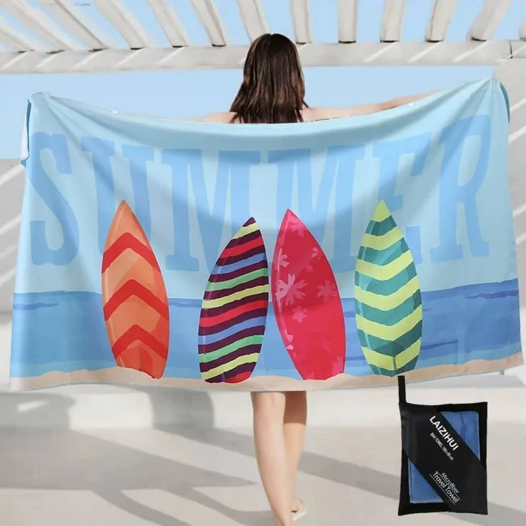Microfaser Strandtuch 160x80cm sandfrei leicht saugfähig - Badetuch