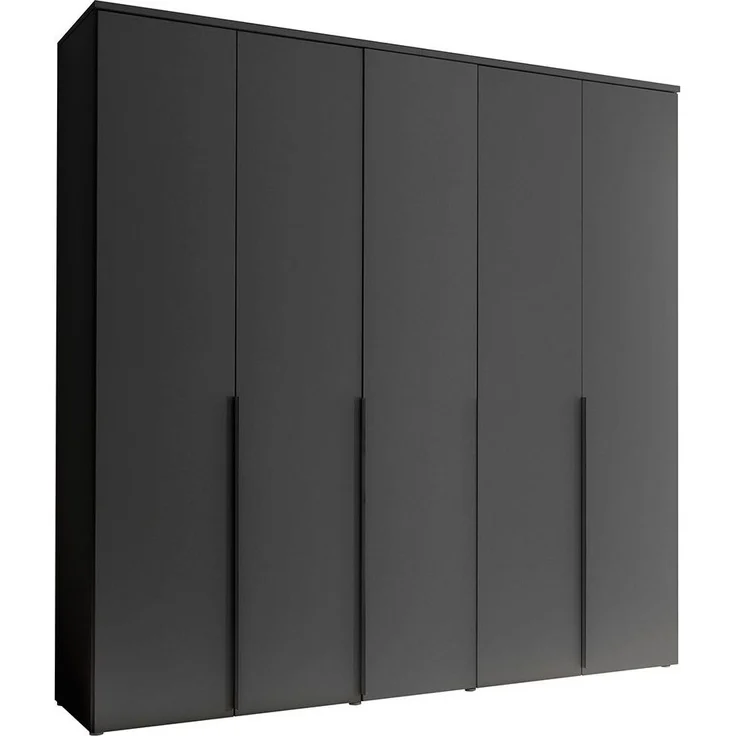 Kleiderschrank Konstanz / Kevo, Holzwerkstoff, Anthrazit, 225 x 225 x 52 cm