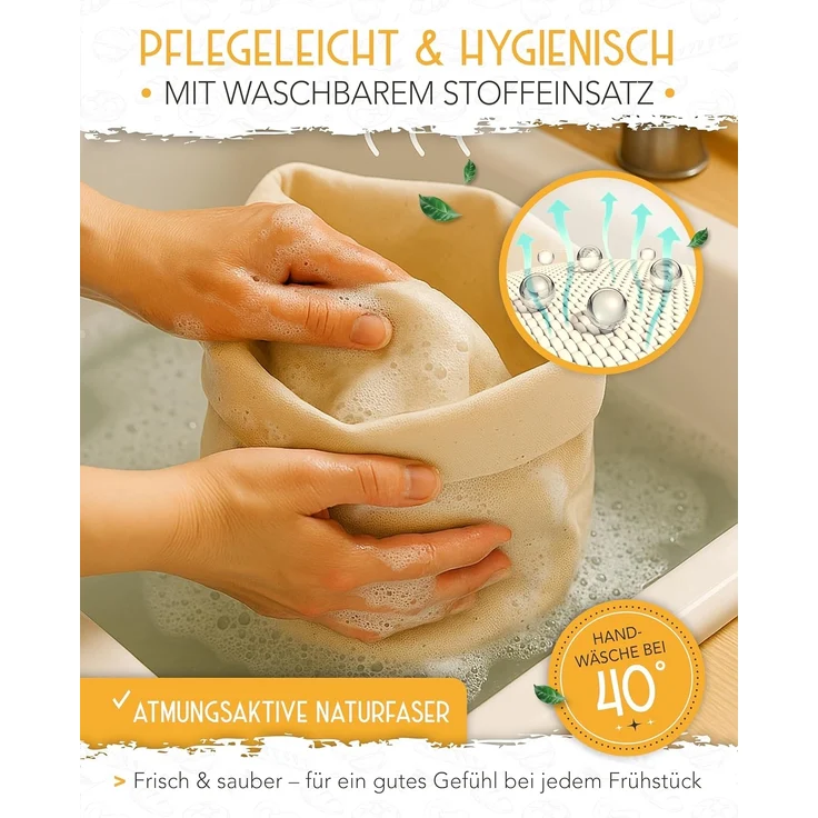 Krustenzauber Brotkasten Moderner Brotkorb & Brotkasten zur Brotaufbewahrung für frisches Brot – Bild 5