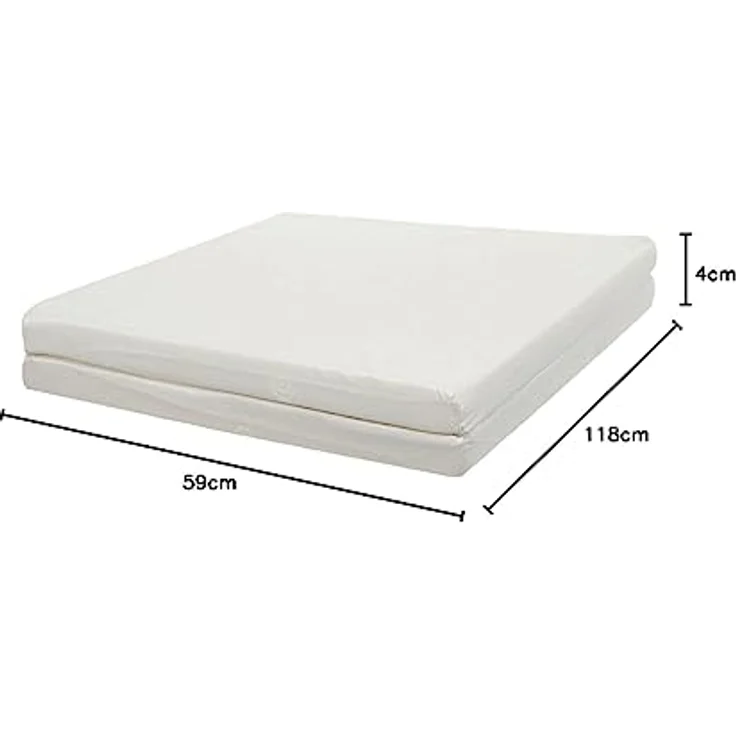 TINÉO Klappmatratze, Polyester, weiß, 60 x 120 x 4 cm – Bild 4