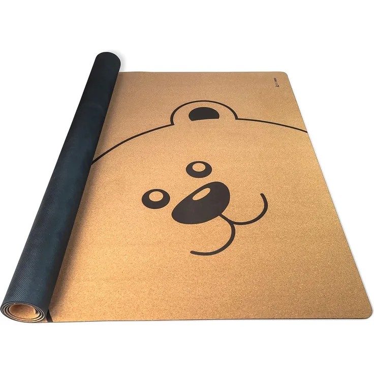 Spielmatte für Kinder aus Kork & Kautschuk, Krabbelmatte, Spielteppich für Baby und Kleinkind - 160x110 cm, Teddy