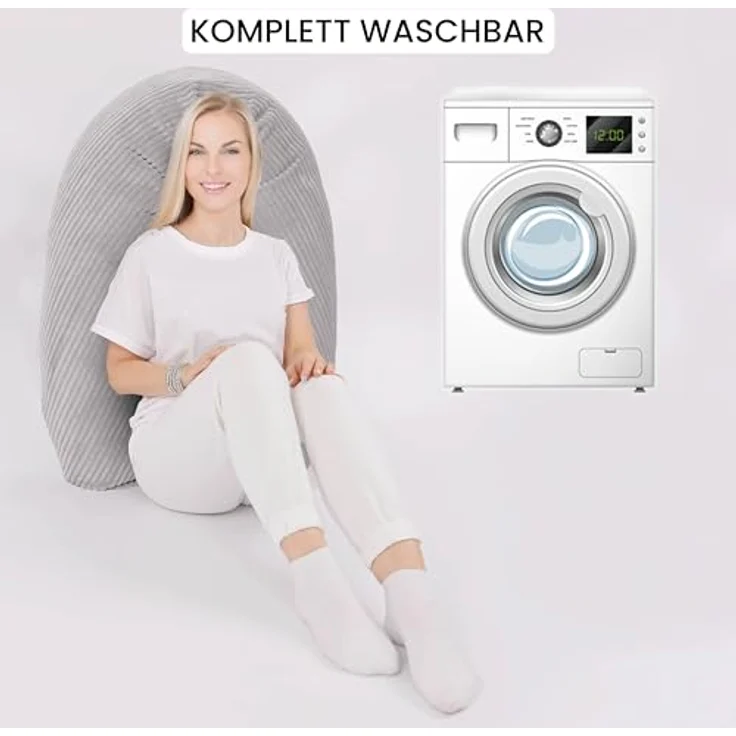 Amilian Stillkissenbezug 170 cm - Kissenbezug für Schwangerschaftskissen, Seitenschläferkissen, weicher und pflegeleichter Bezug - ideal als Ersatzbezug – Bild 8