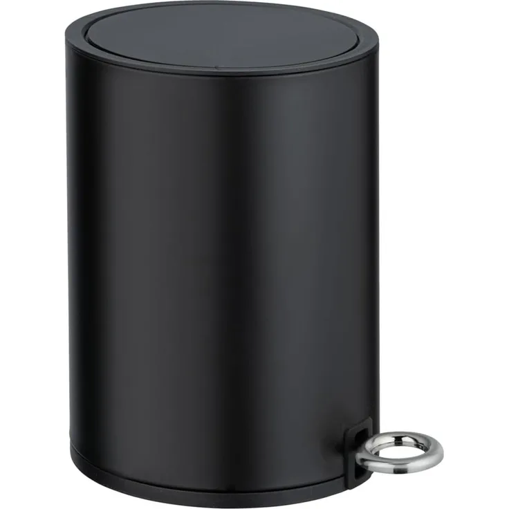 WENKO MONZA Kosmetikeimer 3 Liter, Schwarz matt, Easy Close