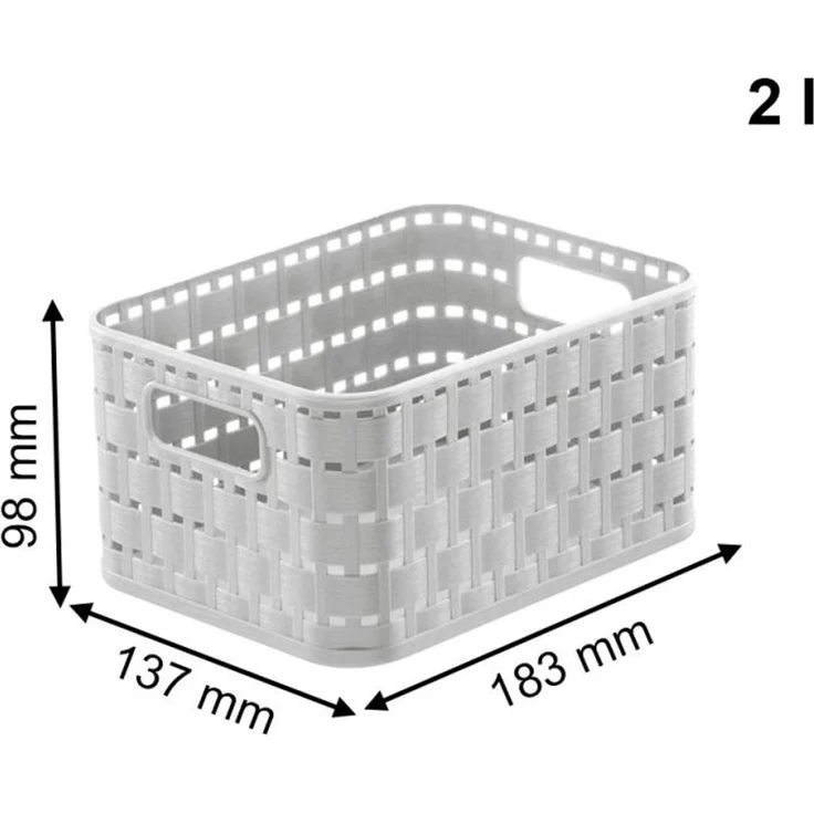 Rotho Korb Country A6, 2 L mistletoe weiß – Bild 2