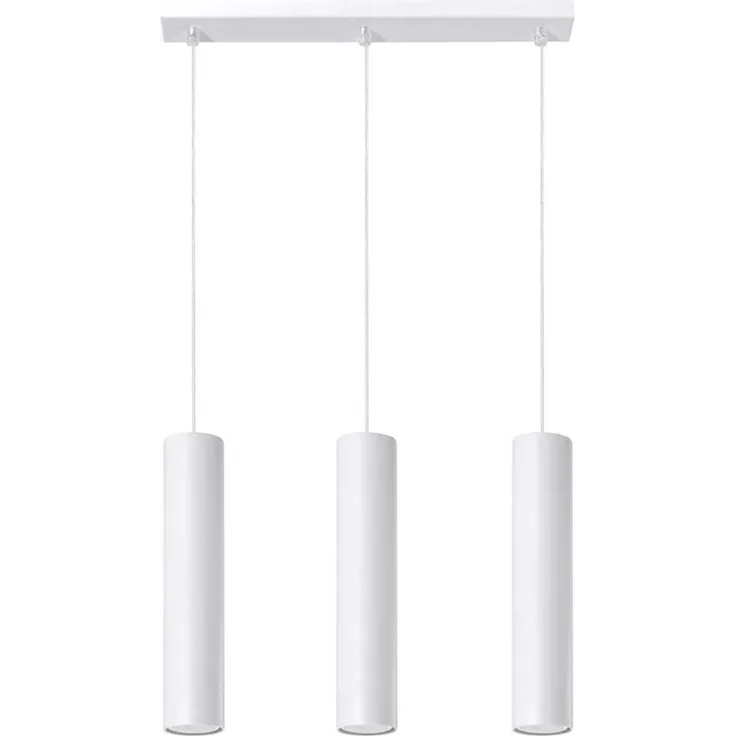 Pendelleuchte, Weiß, Stahl, 3-flammig, H 100 cm