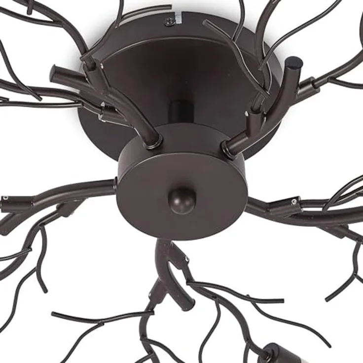 Lindby Deckenleuchten Bigna, Metall, Braun IP20, 10 x 33 W