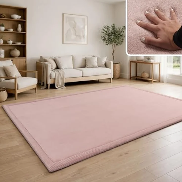 Paco Home Teppich Kinderzimmer Kinderteppich Baby Spielteppich Krabbeldecke Krabbelmatte Weich rutschfest Jungen Mädchen Deko, Grösse:200x350 cm, Farbe:Pink – Bild 3