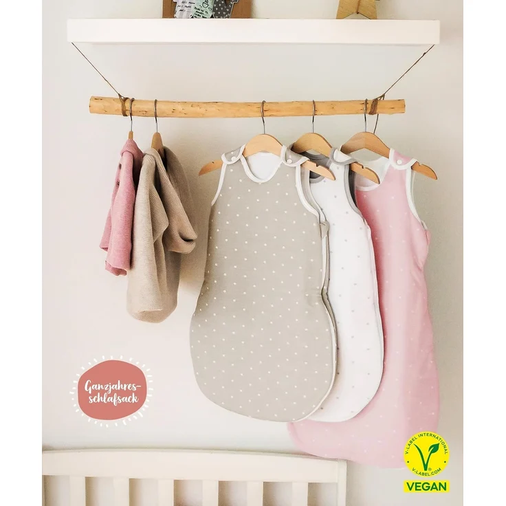 Ehrenkind® Babyschlafsack | Schlafsack Rund 2.5 TOG | Bio-Baumwolle | Ganzjahres Schlafsack Baby Gr. 62/68 Farbe Beige Pusteblume | Oeko-Tex | Schlafsack winter und Sommer – Bild 2