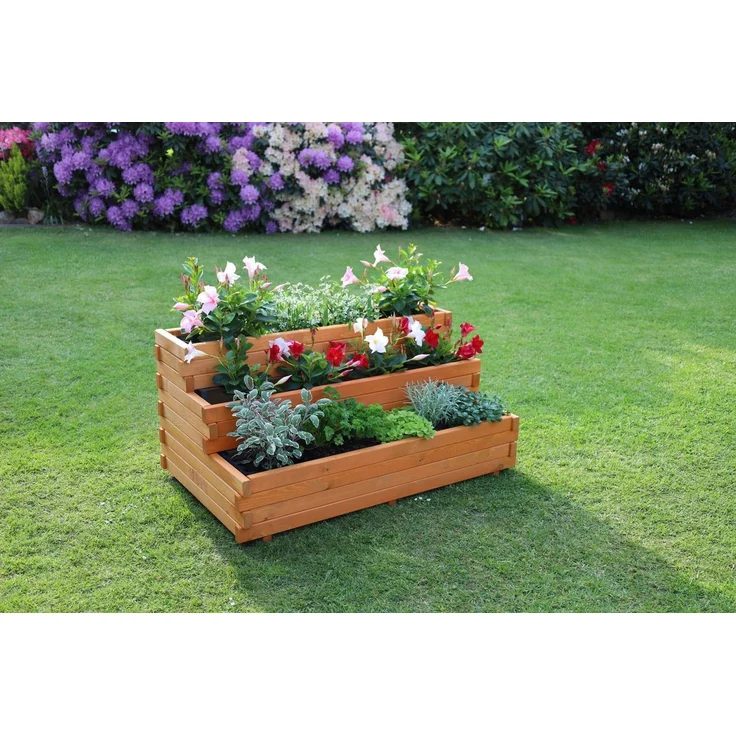 promadino Pflanzentreppe Pflanzkastentreppe "Volterra" mit Pflanzfolie, BxTxH: 100x60x48 cm – Bild 3