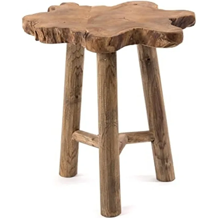 DESIGN DELIGHTS Beistelltisch BEISTELLTISCH "TREE", Altholz massiv, 50x40 cm, Natur Pflanzenhocker