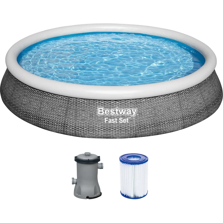 Bestway Fast Set™ Pool-Komplettset, mit Filterpumpe Ø 396x84 cm – Bild 1