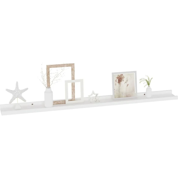 vidaXL Wandregale 2 Stk. Weiß 100x9x3 cm 326658 – Bild 3