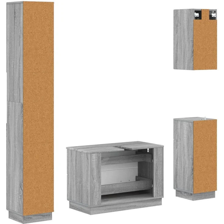 vidaXL 4-teiliges Badezimmer-Schrank-Set HOORN Sonoma-Grau 3417960 – Bild 6