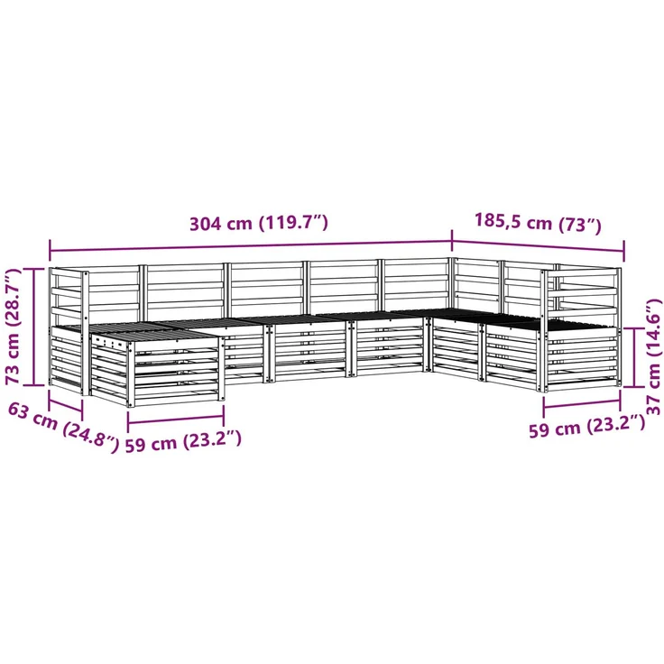 vidaXL Outdoor-Sofagarnitur 8 stk. 8-Sitzer Weiß Massivholz Akazie 3392294 – Bild 8