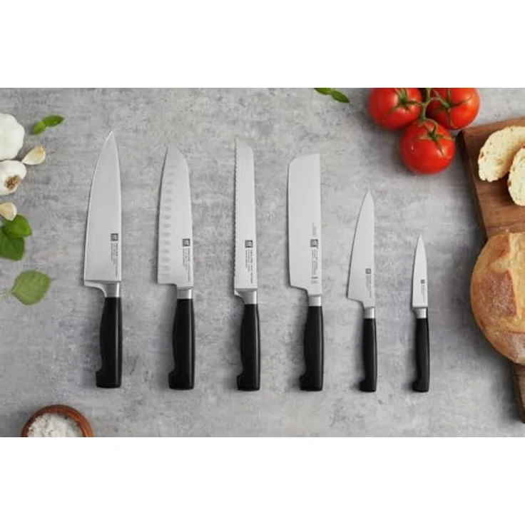 ZWILLING **** VIER STERNE Santoku mit Kullen 18 cm, Kullenschliff – Bild 4