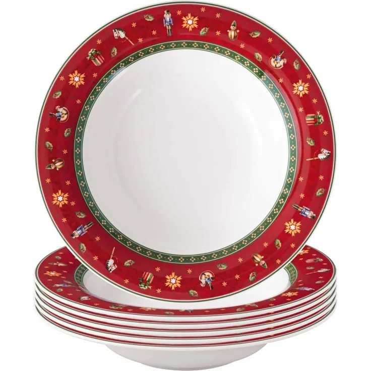 Villeroy & Boch Toy's Delight Suppenteller ø 23 cm Rot 6er Set