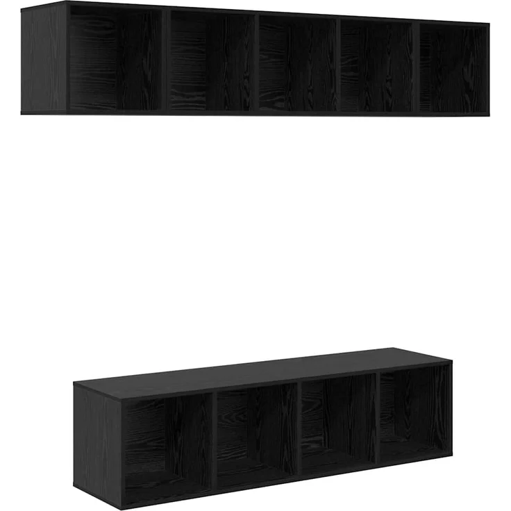 vidaXL TV-Schrankset 4 pcs Schwarz Eichen-Optik Holzwerkstoff 3393421 – Bild 1