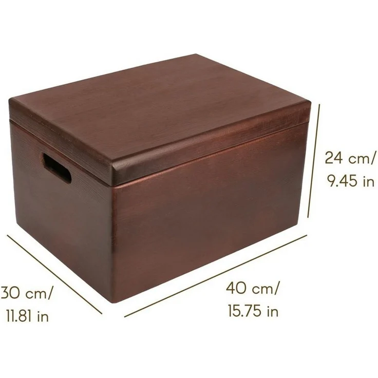 Creative Deco Holzkiste mit Deckel XXL groß 40x30x24 cm Erinnerungsbox Baby Holzbox, mit Griffen, Scharnieren – Bild 2