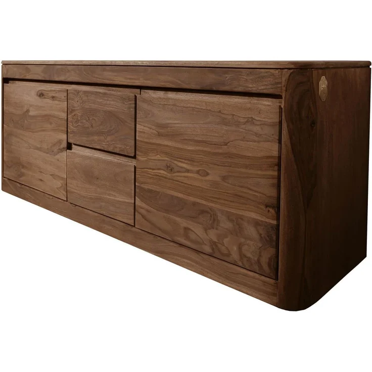 Massivmoebel24 TV-Board (TV-Board Sheesham 147 x 40 x 58 smoked cherry gebeizt TORONTO #100) – Bild 1