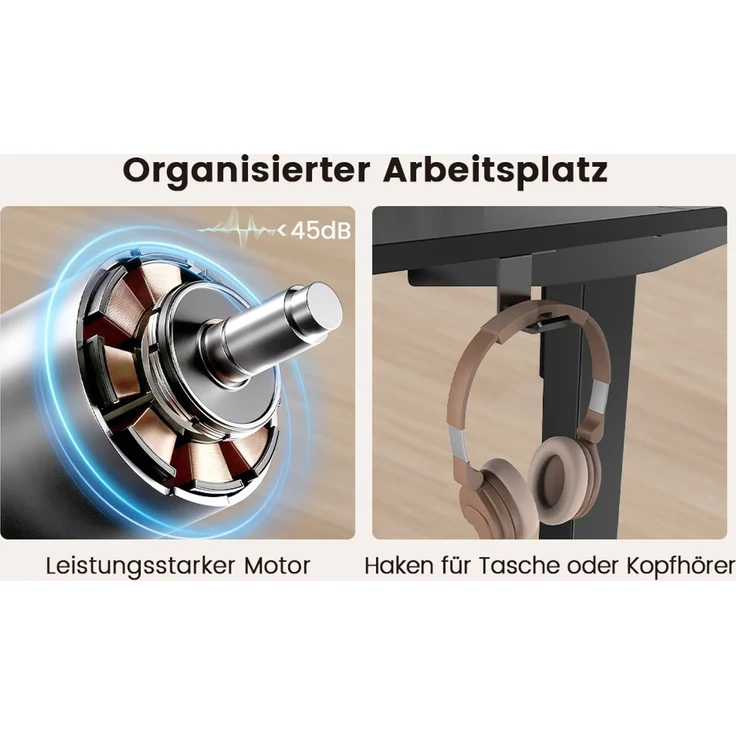 Botifly Elektrisch Höhenverstellbarer Schreibtisch 120x60 cm, Stehpult mit 3 Speicherfunktionen & Antikollisionsfunktion, 70-116cm Verstellbar, 80 kg Belastbar, Schwarz – Bild 7