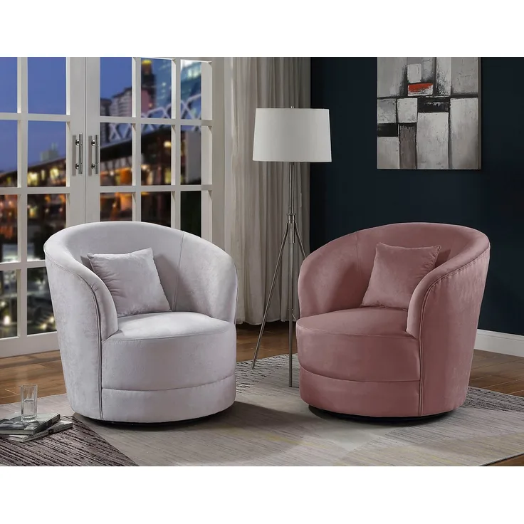 ATLANTIC Home Collection Sessel Loungesessel Drehsessel Coktailsessel Samt Colin Altrosa