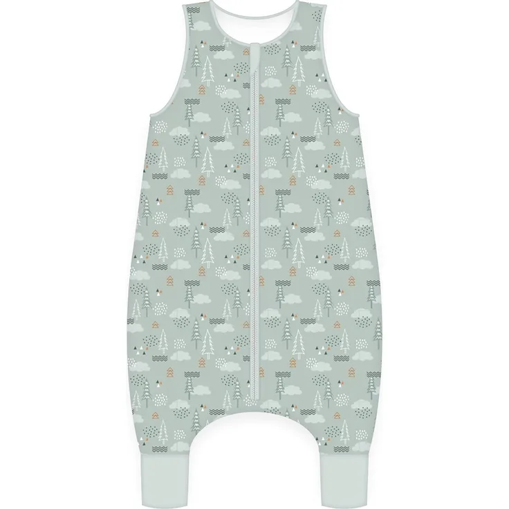 Herding babybest Schlafoverall, Nordic Forest, 90 cm, Mit Reißverschluss, Obermaterial: 100% Baumwolle/Füllung: 100% Polyester, Grün