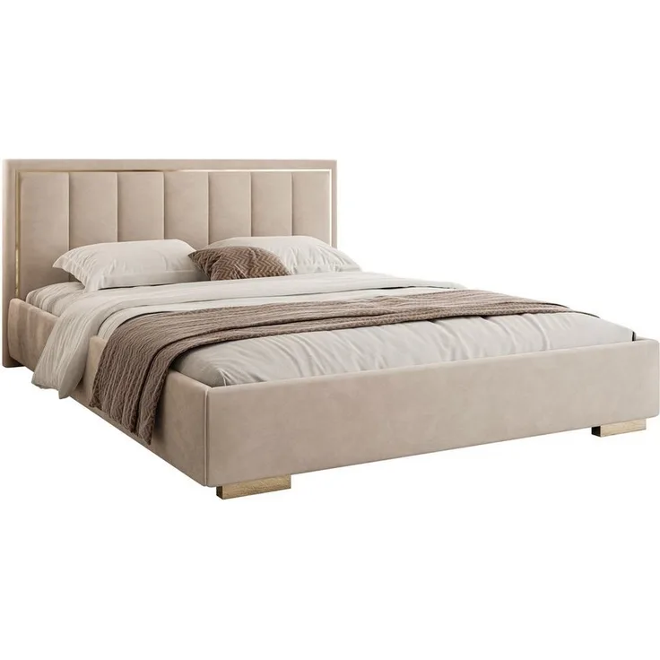Lookway Polsterbett AURELIA mit Bettkasten und Metallgestell 140x200, ohne Matratze