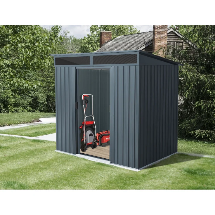 Pergart Metall Gerätehaus Lüttich 65, 184 x 139 x 180 cm(BxTxH), 3m², Anthrazit – Bild 4