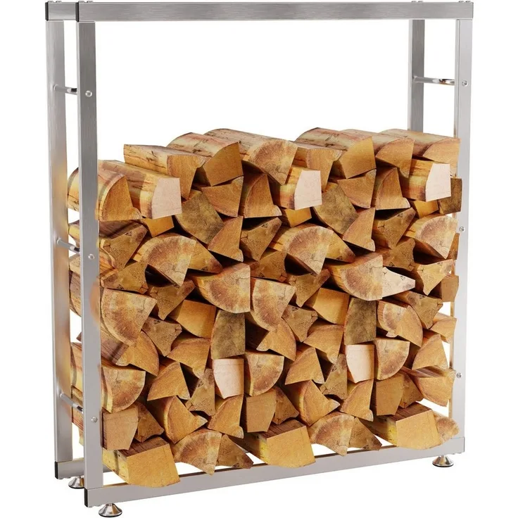 TPFLiving Kaminholzregal Brasa, BxTxH:100x25x125 cm, (Großzügige Ablagefläche für ordentlich gestapeltes Brennholz, Drei Querstreben je Seite für Sicherheit und Stabilität), Ideal für moderne Wohnräume und anspruchsvolles Interior