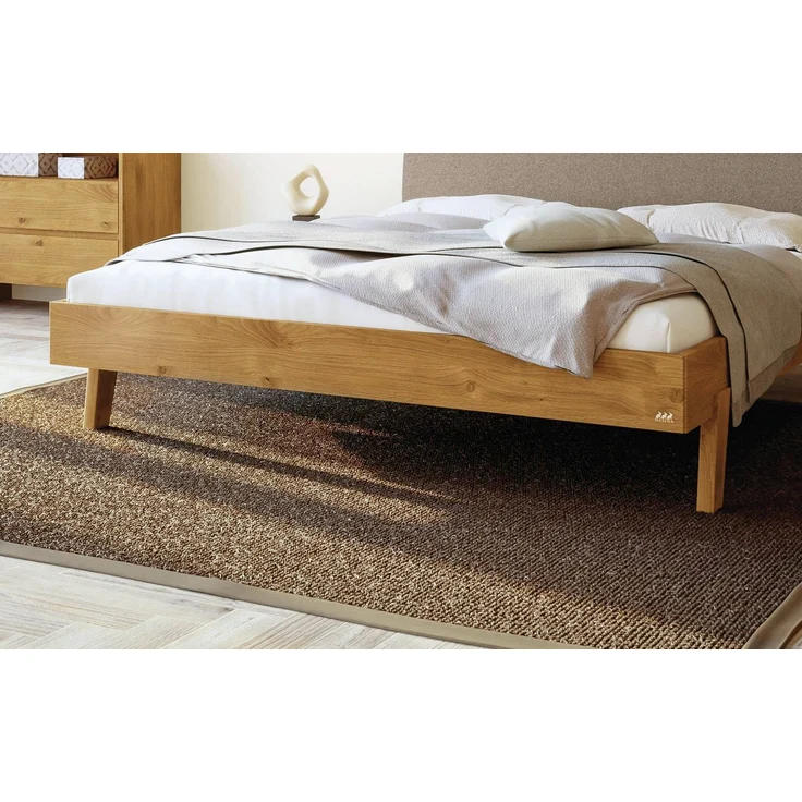 Hasena Massivholzbett Lorenzo Wildeiche, gepolstert 180x210 cm, Komforthöhe 25 cm – Trento – Bild 3