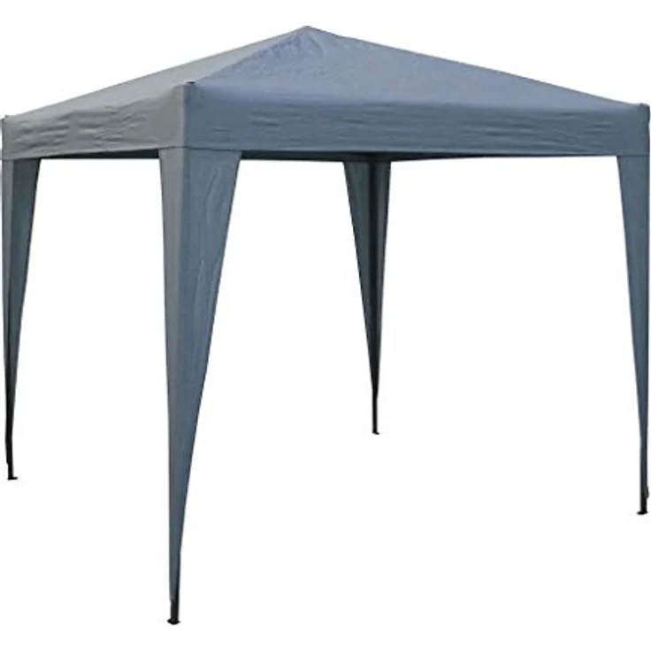 QUICK STAR Pop-Up-Pavillon 2 x 2 m Smoky Grau, Faltpavillon mit 4 Easy-Klett Seitenwänden, 2 mit Fenster und 2 mit Reißverschlüssen – Bild 3