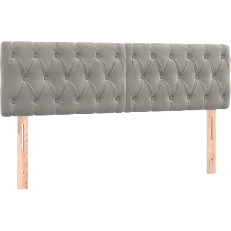 vidaXL Kopfteile 2 Stk. Hellgrau 80 x 7 x 78/88 cm Samt 346362 – Bild 2
