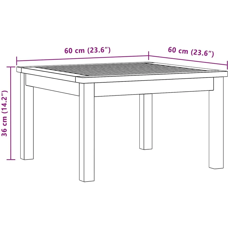 Couchtisch Sofatisch, Helles Akazienholz 60 x 60 x 36 cm Massivholz Akazie d276e – Bild 7