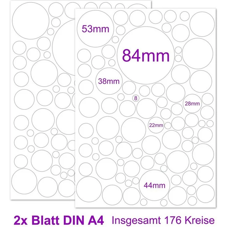 PUNALU Wandtattoo Kreis Set 176 Stück Wandtattoo Babyzimmer Kinderzimmer Kreisaufkleber, selbstklebend, rückstandslos abziehbar – Bild 2