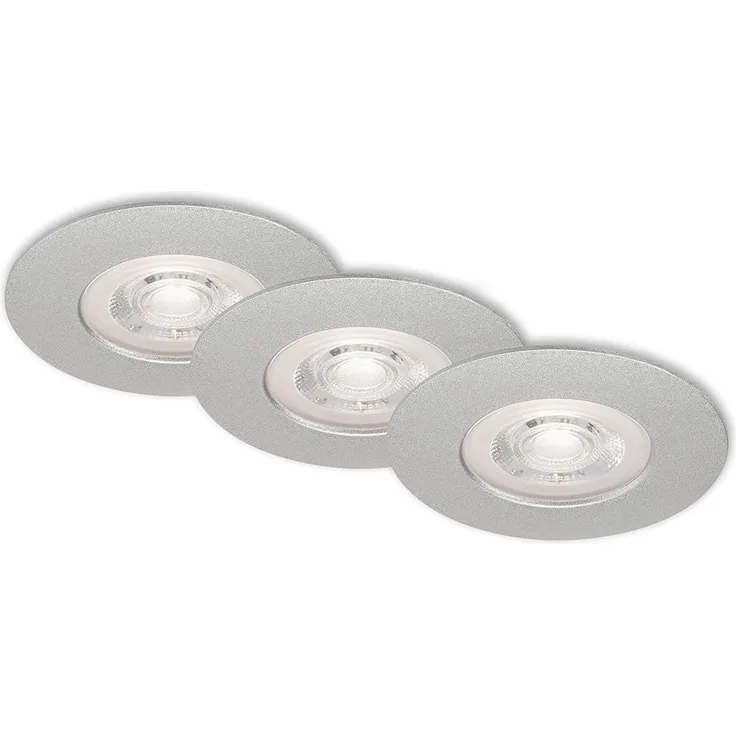 Briloner LED Einbauleuchte Kulana chrom-matt Ø 9 cm warmweiß 3er Set