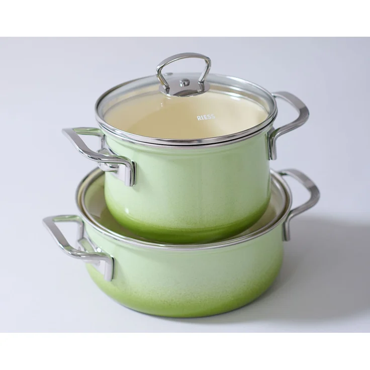 RIESS Topfset 5 teilig smaragd Emaille – Bild 8