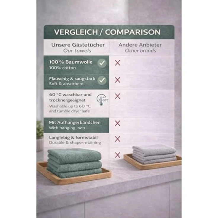 Betz Gästehandtücher 10 tlg. Gästehandtücher-Set PREMIUM 100 % Baumwolle 30x50cm, 100% Baumwolle (10-St) – Bild 9