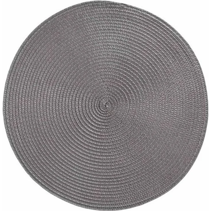 HAC24 Platzset 4er Set Platzmatte Abwaschbar Tischset Platzdeckchen Tisch Untersetzer, (Set, 4-St), Rund, Ø 38 cm, Bast-Optik – Bild 1